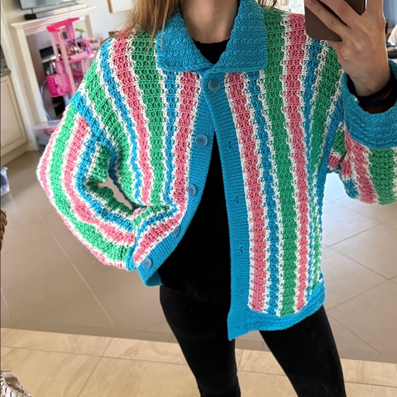 Zara Colorful Knit Cardigan with Buttons - Picture 2 of 7